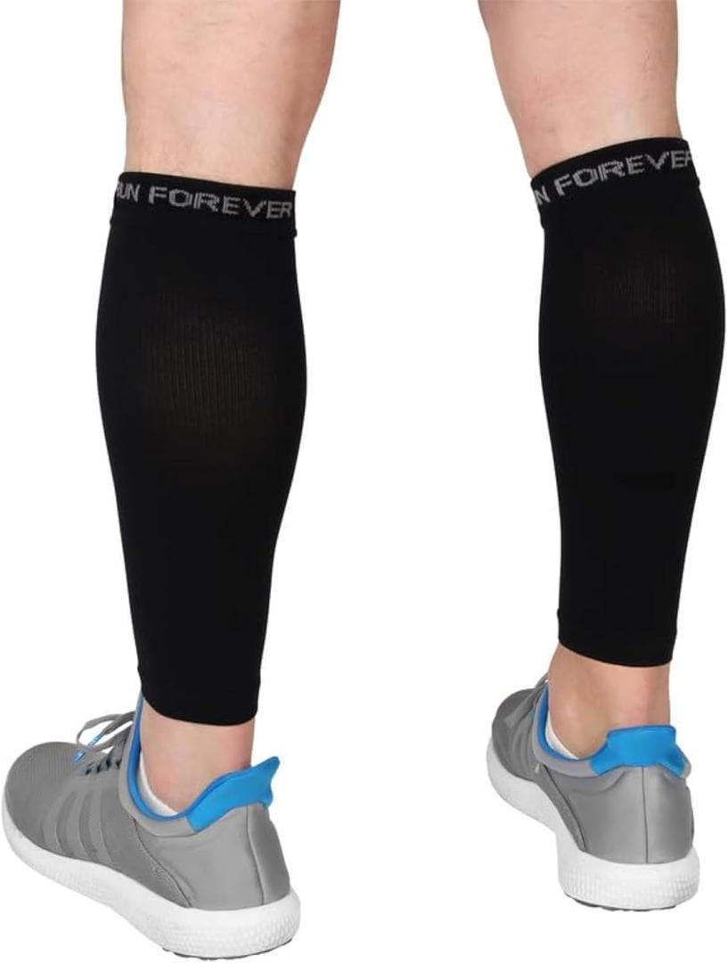 Run Forever Calf Compression Sleeves for Men and Women - Leg Compression Sleeve - Footless Compression Socks for runners (3X-Large, Black) Run Forever Calf Compression Sleeves for Men and Women - Leg Compression Sleeve - Footless Compression Socks for runners (3X-Large, Black)
