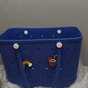 Baonat Beach Bag Rubber Tote Bag - Waterproof Travel Bag for Women Washable Tote Bag Handbag for Sports Beach Market Pool (Large, Blue)