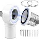 90Magnetic Dryer Vent Coupling-Quick Connection and Disconnection Strong Magnet Self-Alignment Design Quick-Installation Dryer Magnetic Vent Connector Dryer Vent Connector Kit (White)