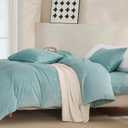 JELLYMONI Light Blue Velvet Duvet Cover King Size - 3 Piece Ultra Soft Plush Bedding Set, Luxury Fluffy Comforter Cover with Zipper Closure & 8 Corner Ties for Bedroom