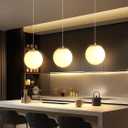 ykolupty Pendant Lighting Gold Globe Pendant Light Fixture,Mid Century Chandelier 1-Light Hanging Fixture for Kitchen Island,Adjustable Length Indoor Lighting for Dinning Room Bedroom