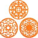 Colinda Silicone Trivet for Hot Dishes, Hot Pot and Pads - Protect Countertop from Hot Pot and Pans Coming Out from The Oven or Stove - Non-Slip & Heat Resistant,Orange,Set of 3