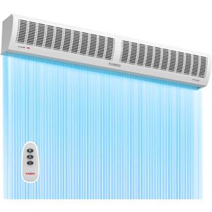 TURBRO 60 in Air Curtain for Doors with Magnetic Door Switch, Wall-Mounted Fan with Remote Control, 2 Speeds, 1883 CFM, 2559 FPM, for Residential and Light Commercial Use, 120V