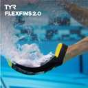 TYR Flexfins 2.0 - Unisex Natural Rubber Fins for Swim Training, Medium