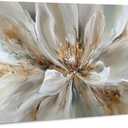 Flower Wall Art Vintage White Floral Canvas Pictures Abstract Blooming Flower Prints Painting Large Abstract Botanical Blossom Wall Decor Elegant Artwork for Bedroom Living Room Home Decoration 20x40"