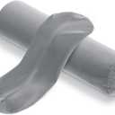 2 Pcs Support Neck Roll Pillow Cover, Round Soft Bolster Pillow Covers with Hidden Zipper, Neck Roll Pillowcase Cylinder Pillowcases for Cylindrical Cushion, Pillow-Case Only (16 x 6 Inch, Gray)