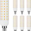 E12 100W Replacement LED Candelabra Bulbs,6000K Daylight White,12W 1600 Lumen,T6 E12 LED Chandelier Light Bulbs for Ceiling Fan Pendant Lighting Salt Lamp,Non-Dimmable,6 Pack