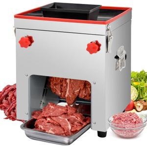 OKF Meat Cutter Machine, 850W Commercial Meat Slicer, 330LB/H Stainless Steel Meat Slicer Machine, Meat Slicer for Boneless Pork Chicken Fish, Detachable Blade Meat Cutter (Meat thickness: 5mm)