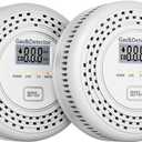 2-Pack Smoke Detector Carbon Monoxide Detector Combo,Combination Smoke and Carbon Monoxide Detector with Display,Essential CO Alarm with Battery