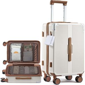 LOVEVOOK Carry On Luggage 22x14x9 Airline Approved, 20 Inch Hard Shell Suitcases with Spinner Wheels, PC Hardside Small Carry On Suitcase with TSA Lock for Women Men Travel