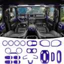 SQQP 9PCS Set Interior Trim Kit for 20182023 Jeep Wrangler JL JLU,Side Outlet Door Handle Bowl Roof Reading Light Cover Trim (Purple)