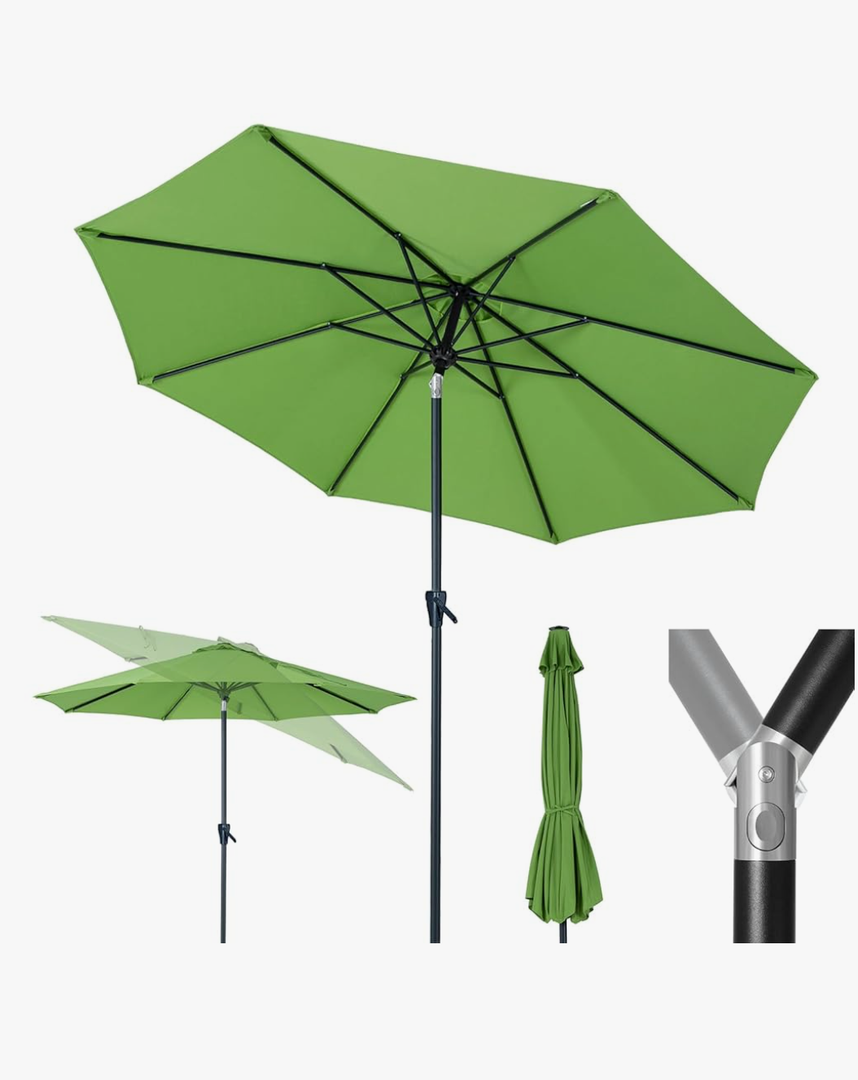 Tempera Patio Market Outdoor Table Umbrella with Push Button Tilt and Crank,Large Sun Umbrella with Sturdy Pole&Fade resistant canopy,Easy to set