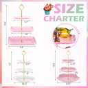 6 Sets Tea Party Decorations of 3 Tier Plastic Cupcake Stand Dessert Plates Cake Fruit Candy Display Tower for Wedding Birthday Baby Shower Tea Party Decorations(Round,Flower,Square)