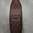 VASTMT Motorcycle Seat Upgraded One-Piece Driver and Passenger Seat with Diamond Pattern Stitching Fit for Harley Touring Electra Glide 1997-2007 Road Glide 1998-2007 (Red Diamond Stitching)