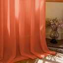 Orange Sheer Curtains 84 Inch Length Pinch Pleated Semi Voile Sheer Curtains for Bedroom Living Room Soft Touch Light Filtering Drapes(Mandarin Orange, 42 W x 84 L, 2 Panels)