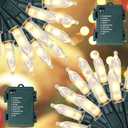 Blissun Christmas Lights, 50-Count Green Wire Light Set, Battery Operated Christmas Mini String Light with 8 Modes, 16 ft Fairy Lights for Christmas Tree Garden Wreath Decorations (2 Pack, Warm White)