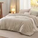 Bedsure Queen Comforter Set, Sand Soft Prewashed Bedding for All Seasons, 3 Pieces GentleSoft™ Bed Set, 1 Lightweight Comforter (90"x90") and 2 Pillowcases (20"x26")