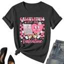 Valentines Day Teacher Shirt Women-Valentines Day Math Teacher Shirt Women Love Heart Short Sleeve, XXL