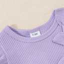 SUNNY PIGGY Newborn Baby Girl Clothes Baby Girl One Piece Romper Fall Winter Long Sleeve with Hat Sets Cute Infant Outfits (Purple)