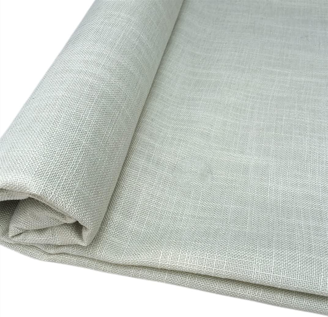 TinaKim Uplolstery Fabric, Faux Linen Material, for Seat Chairs Couch Cover DIY Sewing (2 Milk White, 3 Yard (57x 108 inch))