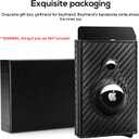Mens Smart Airtag Wallet(NO Airtag) with Pop Up Button, Rfid Blocking Carbon Firber 20