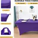 2-Pack 4ft Spandex Table Covers for Rectangular Folding Tables - Wrinkle Resistant Stretch Tight Table Cloths - Ultimate Fitted Table Protector for Parties, Banquet, and Wedding
