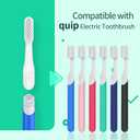 Toothbrush Replacement Heads for Quip, Standard Adult Brush Head Refill, Built-in Tongue Scraper, Soft Bristles, White, 5 Pack