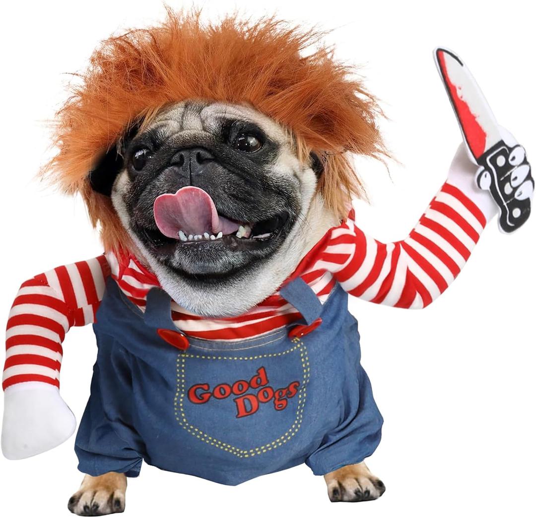 T2Y Dog Halloween Costume Pet Deadly Doll Chucky-Parents (Large)