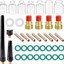 40pcs TIG Gas Lens Collet Body & #4 ~ #12 Glass Cup Kit DB SR WP 9 20 25 TIG Welding Torch