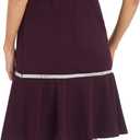 R&M Richards Knee Length Cocktail Dress W/Rhinestone & Bottom Ruffle (Purple) 10