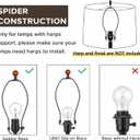GOSO Medium Black Lamp Shade -for Table Lamps Floor Lamps-13 * 13 * 10 inch (Spider) Barrel Lampshades Replacement-Rustic DIY Modern Shade for Night Stand Lights for Bedroom Required Assembly