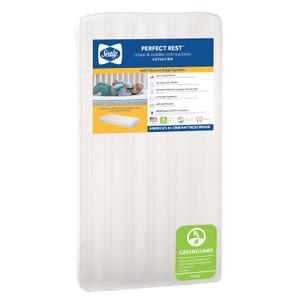 Sealy Baby Perfect Rest Waterproof Crib Mattress plus Toddler Bed Fit, Premium 150 Extra Firm Coils, Non Toxic, Airy Cushioning, GREENGUARD Gold Certified, Safety & Quality Tested, Made in USA, 52X28"