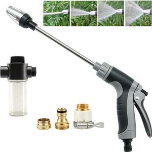 High Pressure Water Hose Nozzle, 2026 New Adjustable Rotary Spray Gun