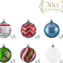 Valery Madelyn Christmas Ornaments Tree Decorations, 30ct Colorful Red Green Blue Shatterproof Christmas Ball Ornaments Set, 2.36 Inch Rainbow Hanging Ornament Bulk for Xmas Holiday Party Decor