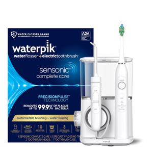 Waterpik Sensonic Complete Care Water Flosser and Rechargeable Electric Toothbrush Combo Set for Teeth Cleaning and Flossing, CC-04, White