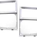 For Chevy C10 / C20 / C30 Headlight Door 1983 1984 Driver and Passenger Side Pair/Set | w/Single Headlamps | Silver | GM2512108 + GM2513108 | 14043873 + 14043874