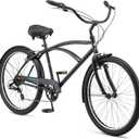 Schwinn Cruiser Bike, 26 Inch Bike for Women and Men, Beach Cruiser Bicycle, Linear Pull Brakes, Comfortable Padded Seat, Upright Riding Position, Adult Bicycle (18-Inch Frame, Black)