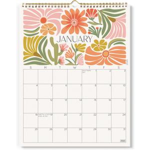 S&O Desert Garden Wall Calendar from January 2026-June 2027 - Tear-Off Monthly Calendar - 18 Month Academic Wall Planner - Hanging Organizer to Track Anniversaries & Appointments - 13.5"x10.5in