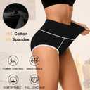 High Waisted Cotton Underwear for Women Tummy Control Ladies Panties Breathable Full Coverage 5Pack (XXL)