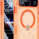 for iPhone 17 Pro Waterproof Case with Magsafe, Built-in [Camera & Screen Protector] [Lanyard], IP68 Water Proof Full Body Dustproof Heavy Duty Frosted Protective Phone Cover, 6.3" Orange