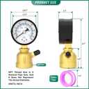 0-15PSI Air Test Pressure gauges, 2" Double Graduated Dial, 3/4" FNPT Forged Brass Bell Shape Body Assembly, 1/8" NPT Air Bleeding Valve, for Pressure Testing on Home Gas Line