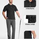 Boladeci Men's Golf Polo Shirts Short Sleeve Performance Quick Dry Breathable Work Business Casual Shirts (Black, L)