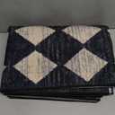 Lahome Checkered Washable Rug Runners for Hallways Non Slip,2x10 Black Kitchen Bathroom Runner Rug,Trellis Low Pile Indoor Carpet Runner for Bedroom Entryway Foyer(2'x10',Black)