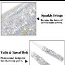 Sequin Skirt Sparkly Skirt Belly Dance Skirt Glitter Skirt Rave Sparkle Skirt Sequin Tassel Skirt Fringe Hip Scarf Women (One Size)