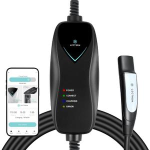 Lectron Level 1 Tesla Charger (WiFi Version) - 120V, 15 Amp, NEMA 5-15 Plug, 16 ft Cord - Portable Electric Car Charger for Tesla - Compatible with All Tesla Models S/3/X/Y/Cybertruck & NACS Evs
