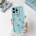 Lovmooful for iPhone 13 Pro Case Cute Color Flower Floral-Blue