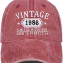 40th Birthday Gifts Women Men Vintage 1985 Embroidered Baseball Cap Gift Ideas Hat (One Size)
