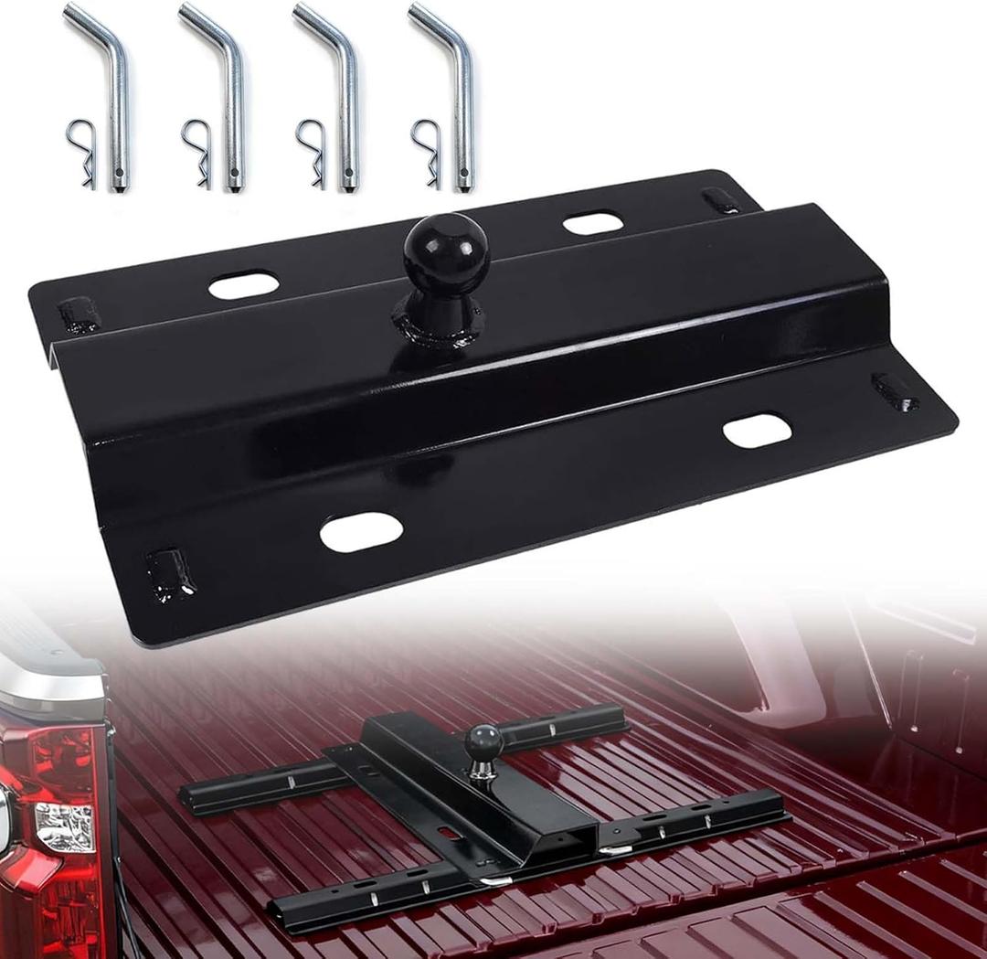 Universal Gooseneck Hitch Fit for All Standard 5th Wheel Rails, 5th Wheel to Gooseneck Adapter for Pickup Truck Bed Replacement 2-5/16-Inch Ball30000 lbs