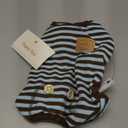 KYEESE Dog Pajamas, Stretchy Fleece Dog Pajamas for Small Dogs Puppy Jumpsuit, Warm Doggie PJS Pet Onesie Clothes with 4 Legs Sleepwear, Lightweight Cat Apparel, Blue Striped, S