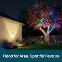 Linkind Smart SL6C Outdoor Lights Solar Powered, Dual-Ring Solar & USB Charging Solar Spotlights Outdoor Waterproof IP66, Color Changing Spot Light for Trees, Yard, Garden, Landscape, 4 Pack